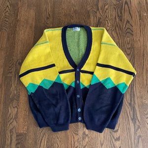 Vintage Benetton cardigan sweater size XL.